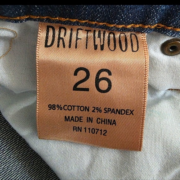 DRIFTWOOD Floral Embroidered Denim Straight Cut Jeans Size 26 - Picture 8 of 15